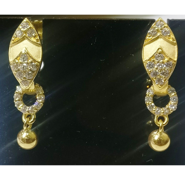22kt gold cz casting j type stud earrings by 