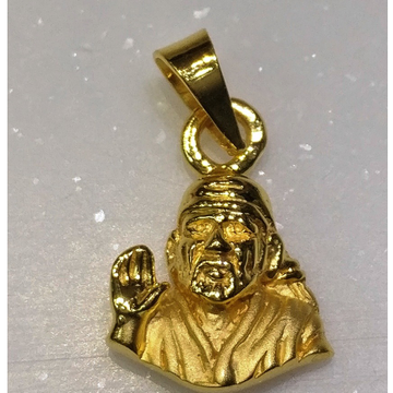 22kt gold plain casting saibaba pendant by 